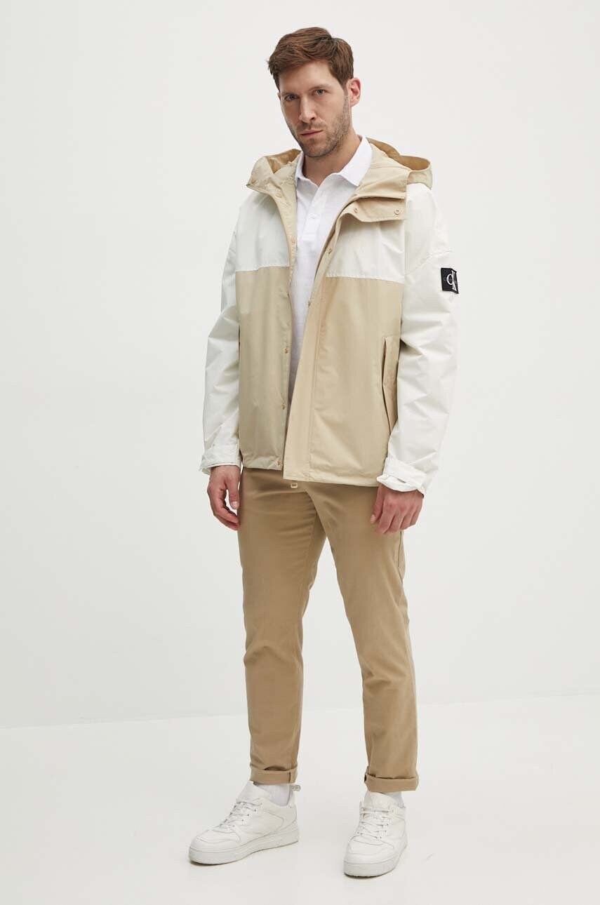 Куртка Calvin Klein Jeans чоловіча колір бежевий перехідна oversize J30J325588