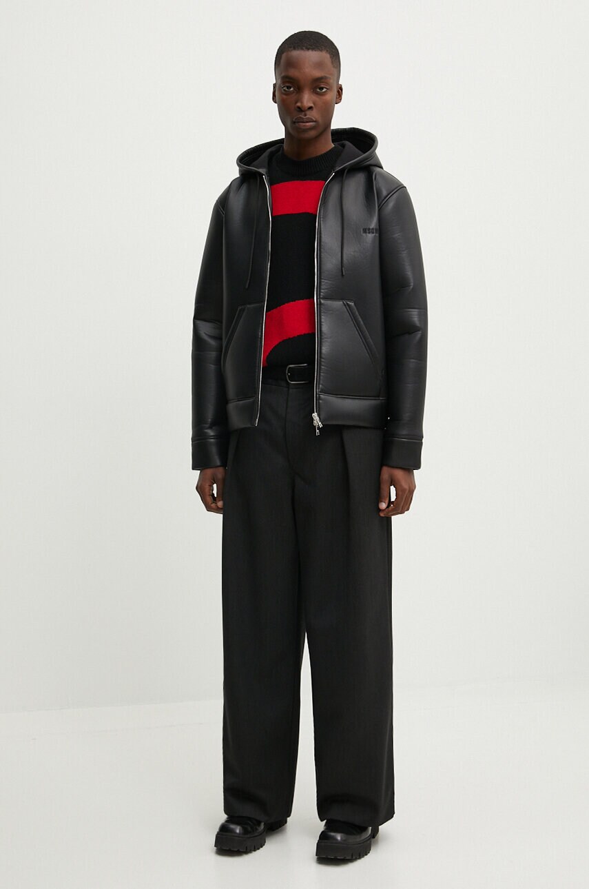 Куртка MSGM чоловіча колір чорний перехідна 3740MH18X.247603