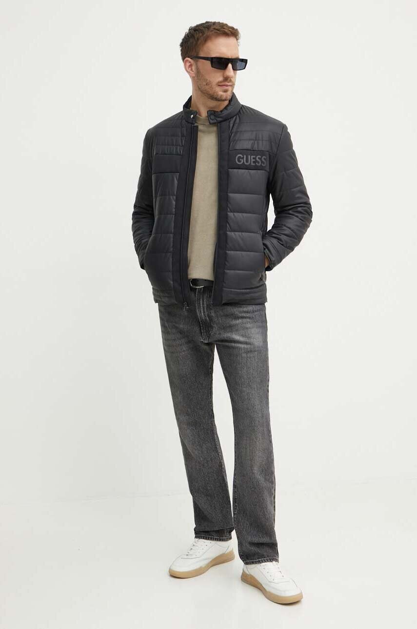 Куртка Guess чоловіча колір чорний зимова M4YL16 WFHD0