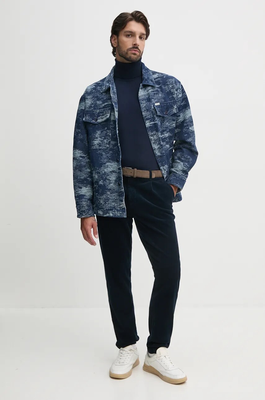 Куртка Guess BILLY чоловіча колір синій перехідна oversize M4YN30 D5DJ1