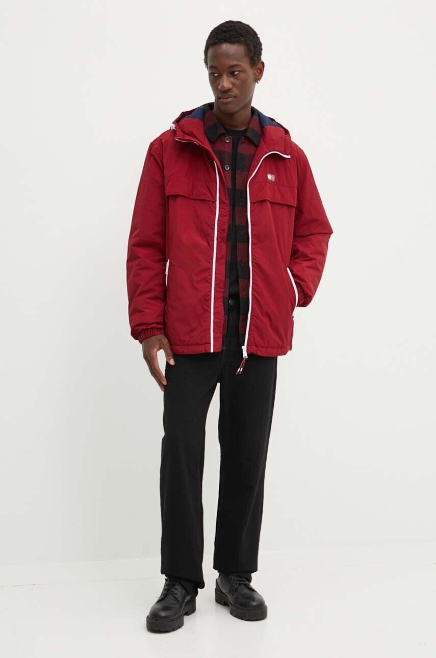 Куртка Tommy Jeans чоловіча колір бордовий зимова DM0DM18908