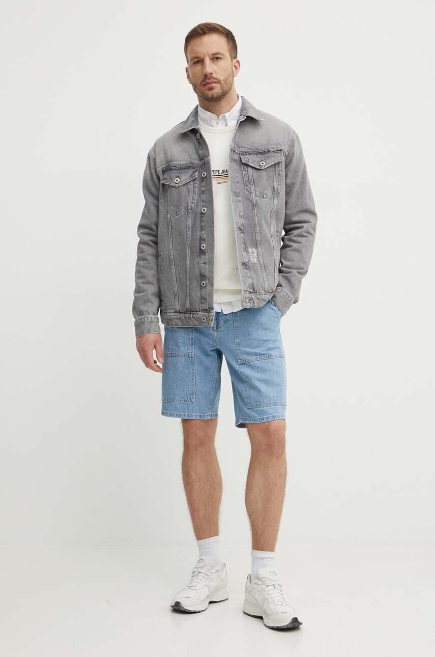 Джинсова куртка Pepe Jeans RELAXED JACKET чоловіча колір сірий перехідна PM402972UI3