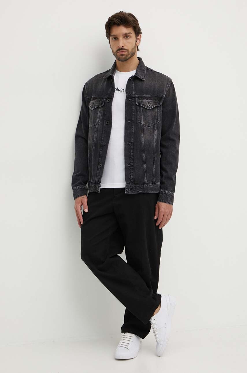 Джинсова куртка Pepe Jeans RELAXED JACKET чоловіча колір чорний перехідна PM402972XH7