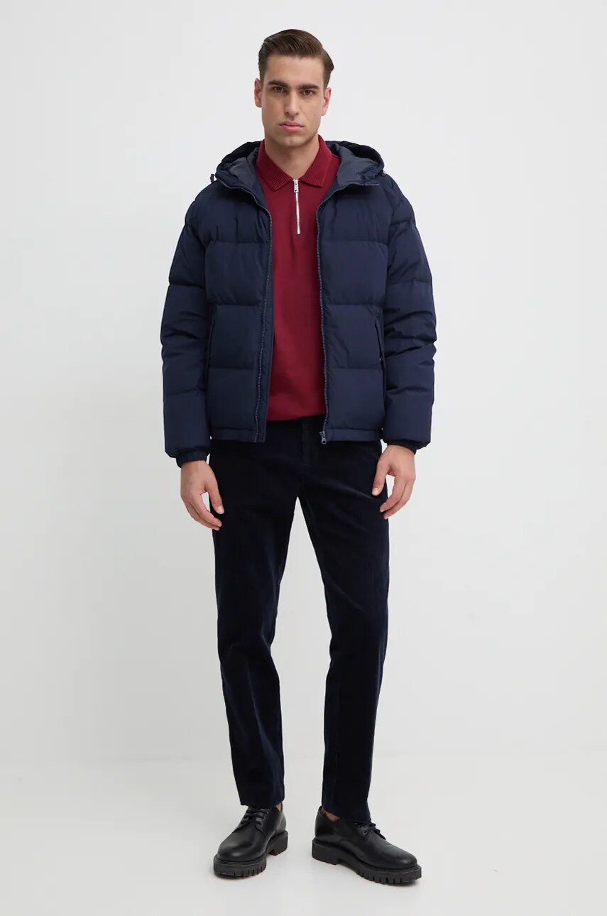 Пухова куртка United Colors of Benetton чоловіча колір синій зимова oversize 2JF8UN05E