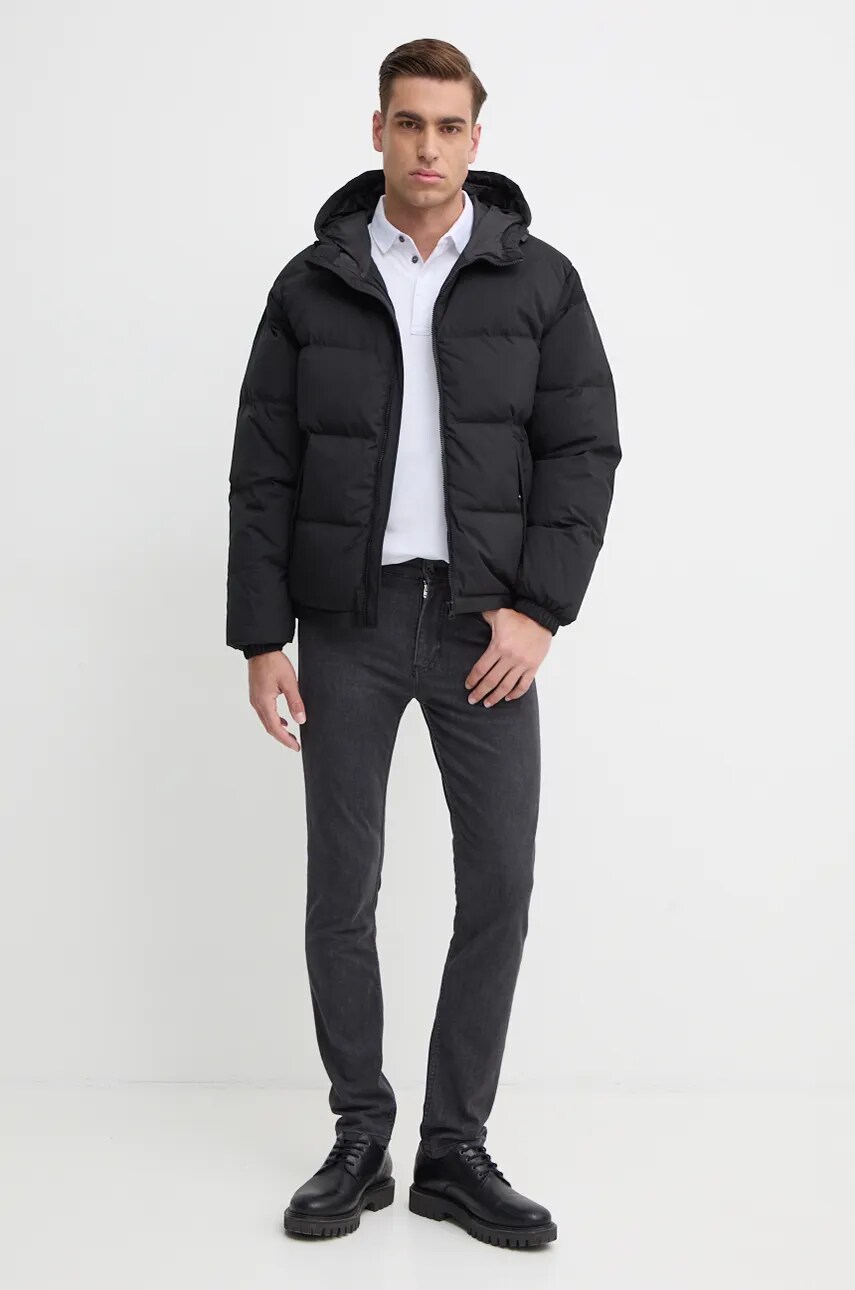 Пухова куртка United Colors of Benetton чоловіча колір чорний зимова oversize 2JF8UN05E