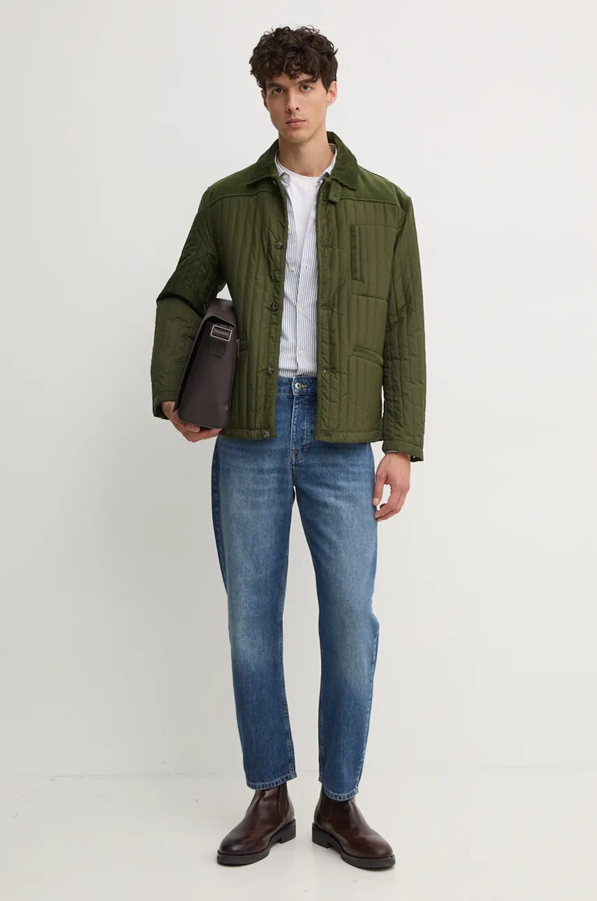 Куртка United Colors of Benetton чоловіча колір зелений перехідна 215XUN058