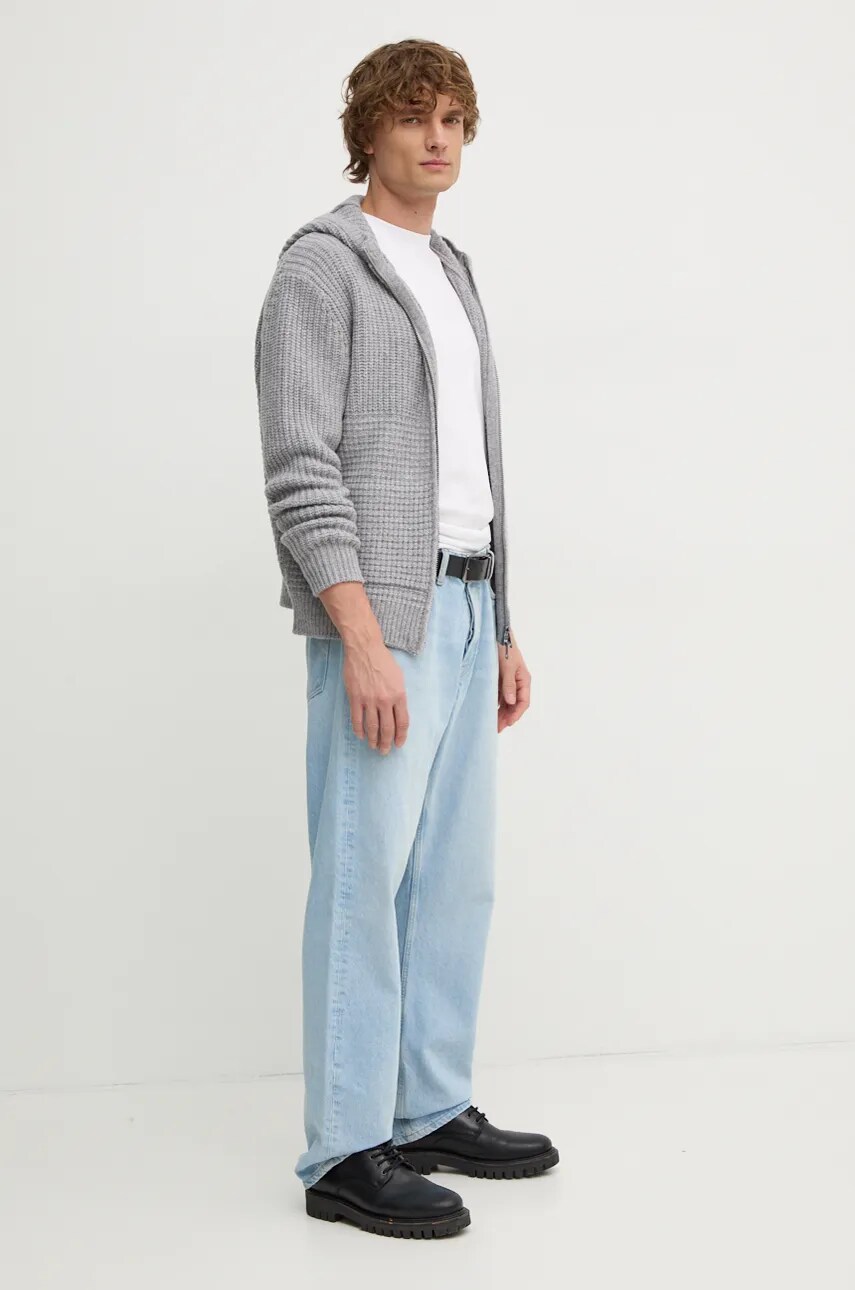Вовняний кардиган United Colors of Benetton колір сірий 123MU5014