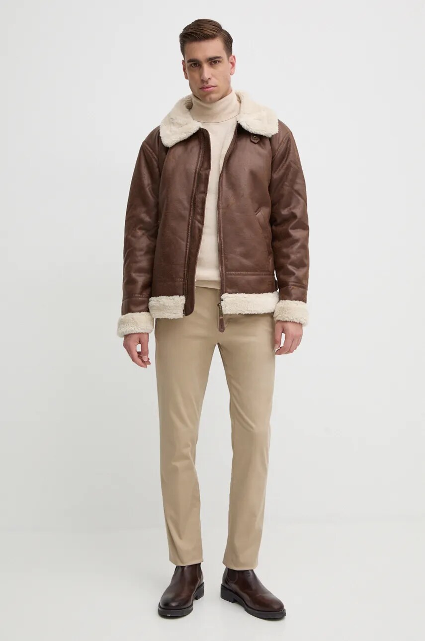 Куртка Alpha Industries B3 FL чоловіча колір коричневий перехідна 143106