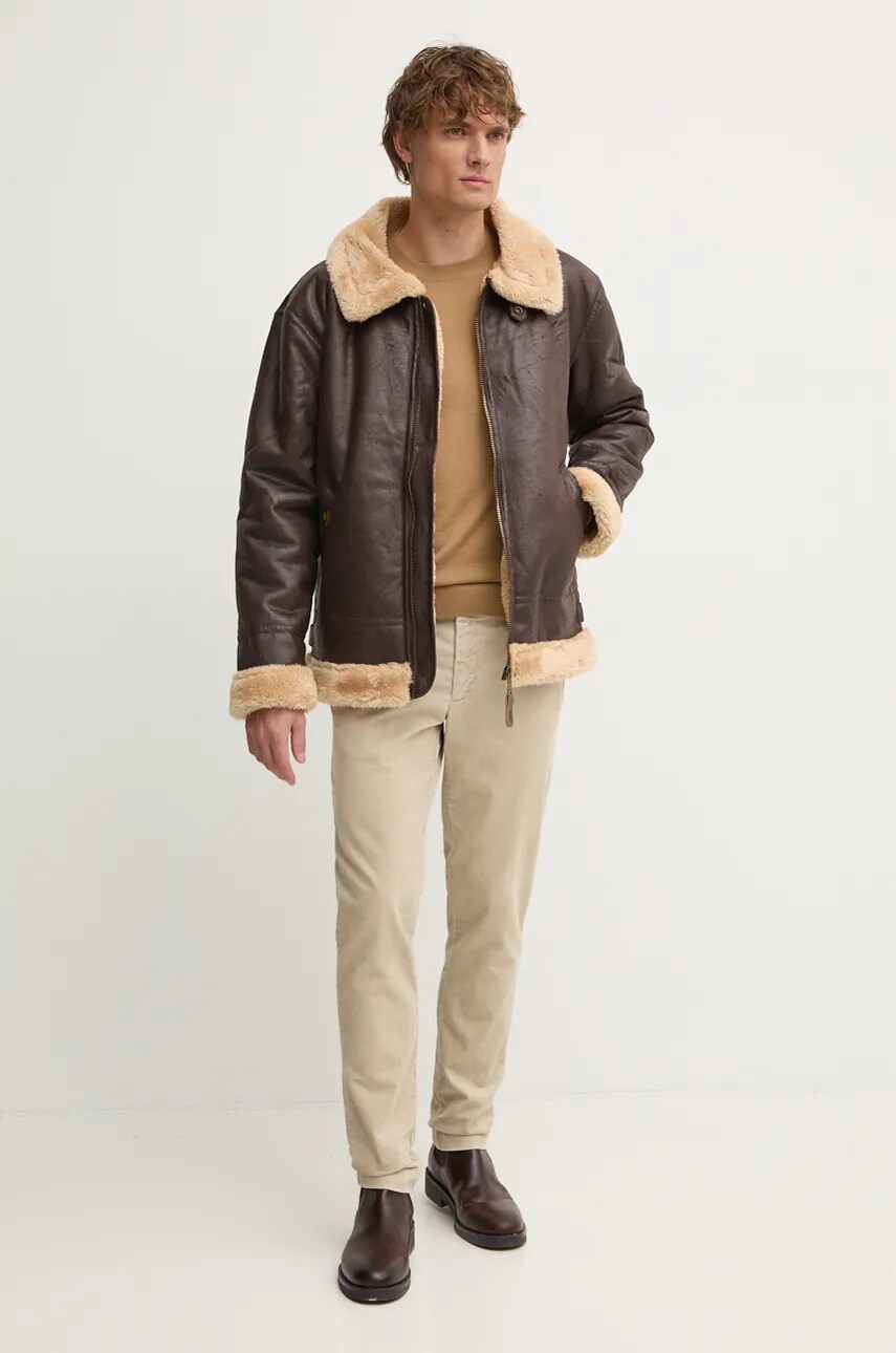 Куртка Alpha Industries B3 FL чоловіча колір коричневий перехідна 143106