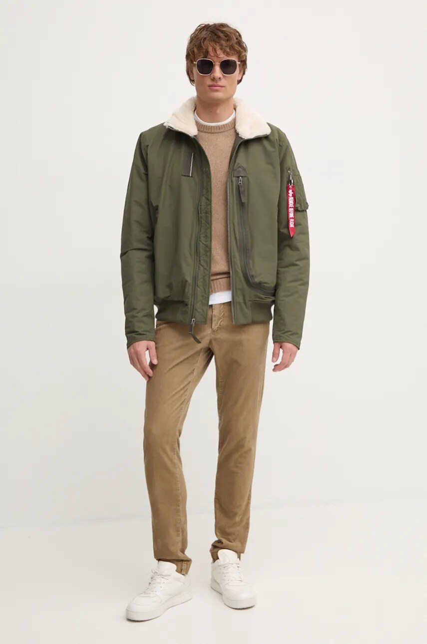 Куртка-бомбер Alpha Industries чоловіча колір зелений зимова 148128
