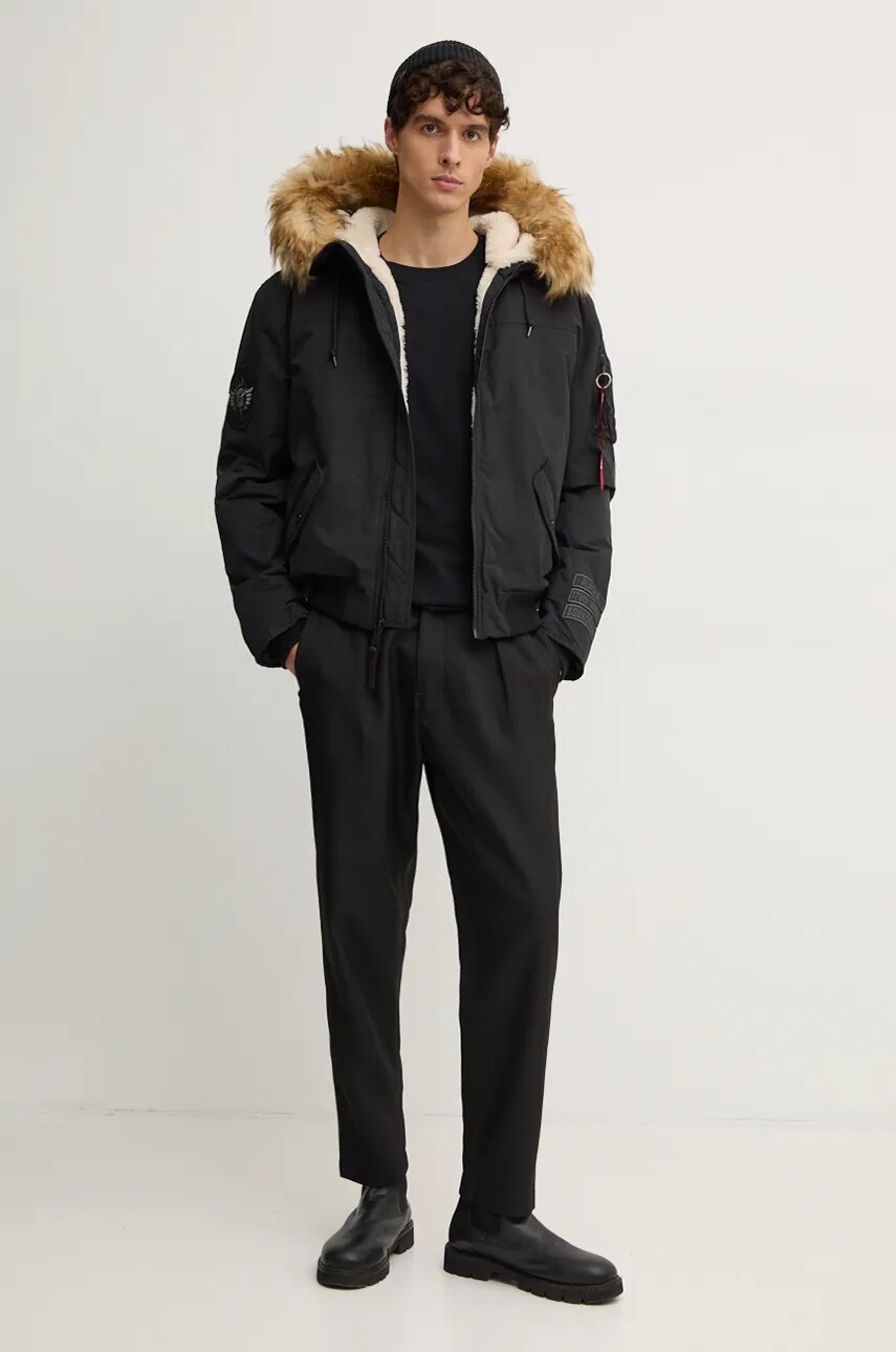 Куртка Alpha Industries чоловіча колір чорний перехідна 148129