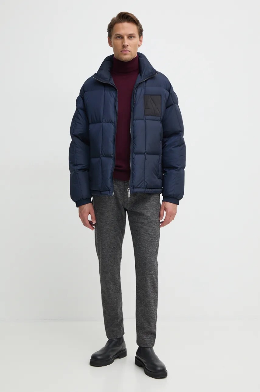 Пухова куртка Armani Exchange чоловіча колір синій зимова oversize 6DZB21 ZN4XZ
