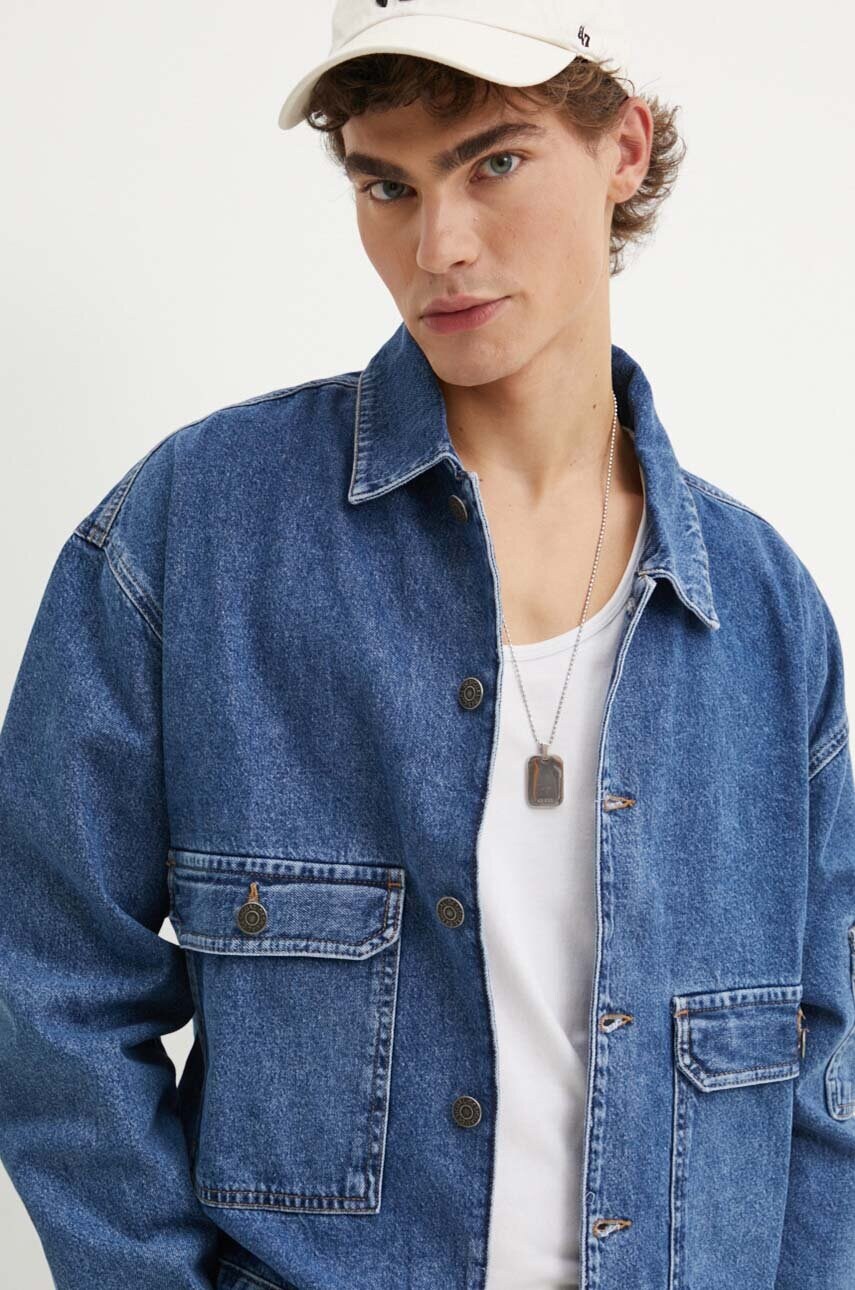 Джинсова куртка Desigual INDIANA чоловіча перехідна oversize 24WMED04