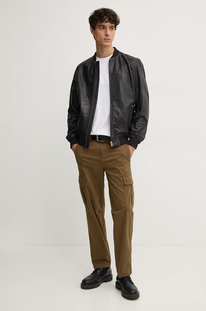Шкіряна куртка Pepe Jeans TORNO чоловіча колір чорний перехідна PM402986