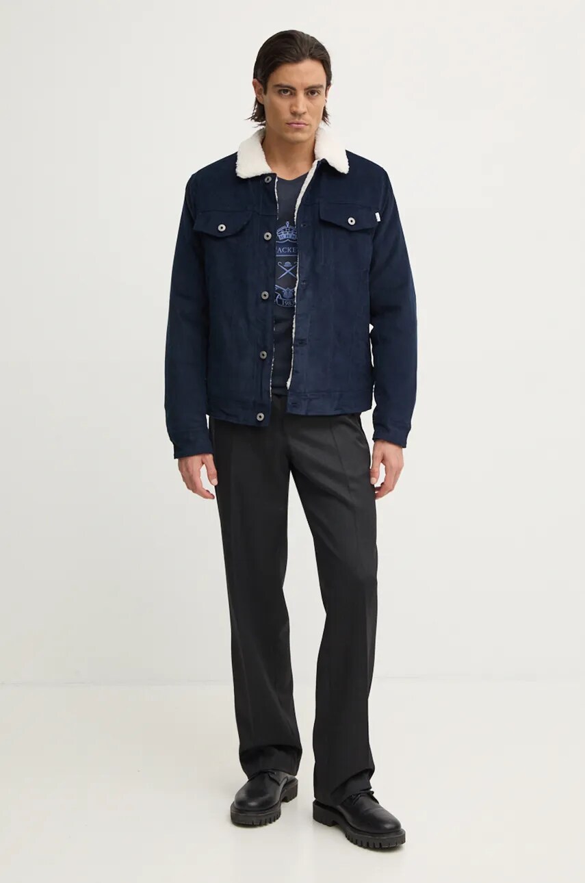 Вельветова куртка Pepe Jeans THRIS колір синій перехідна PM403035