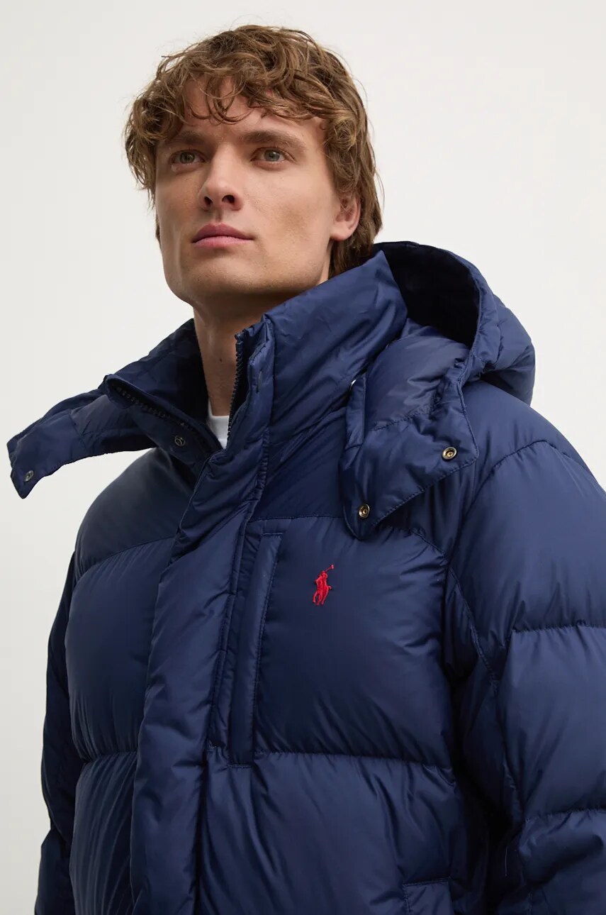 Пухова куртка Polo Ralph Lauren чоловіча колір синій зимова 710962406