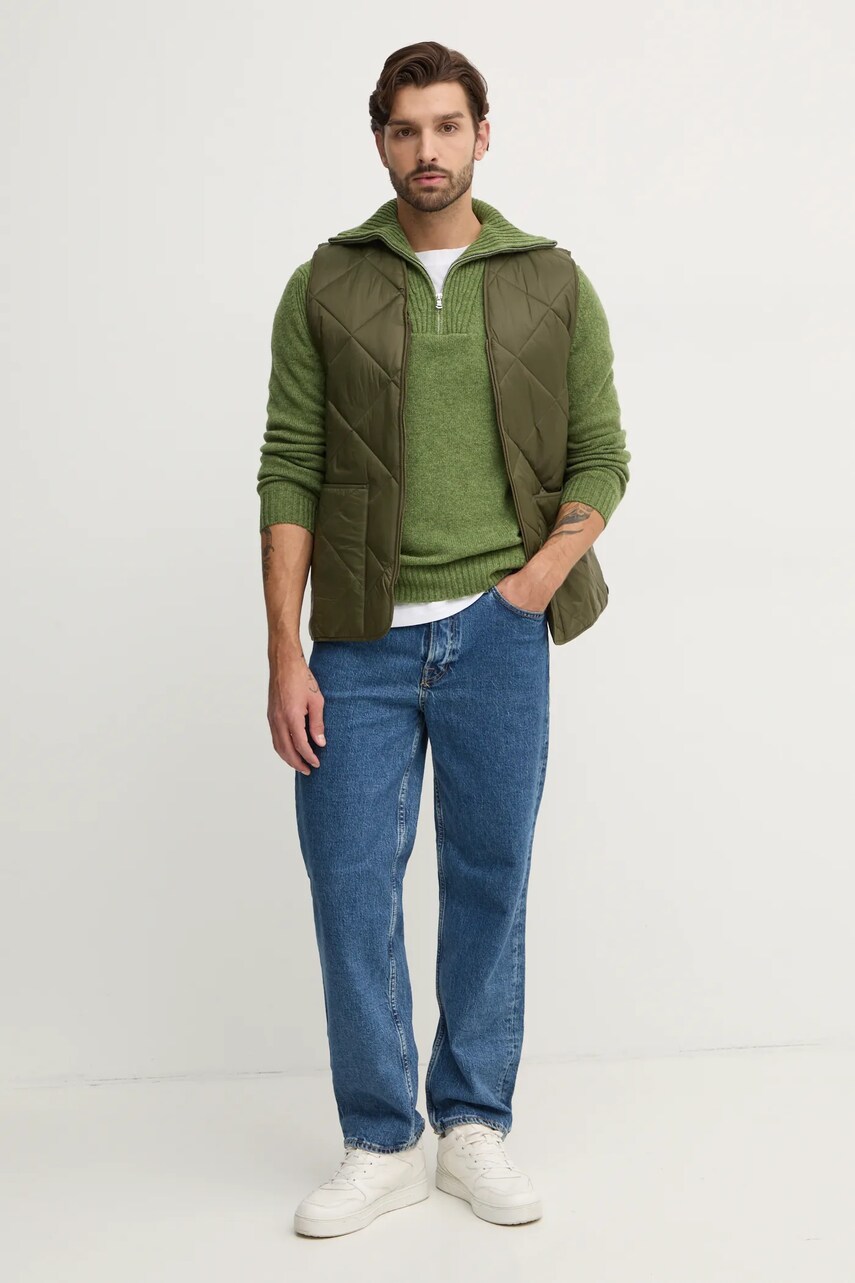 Двостороння безрукавка Barbour Large Box Quilted Liner чоловіча колір зелений перехідна MLI0057