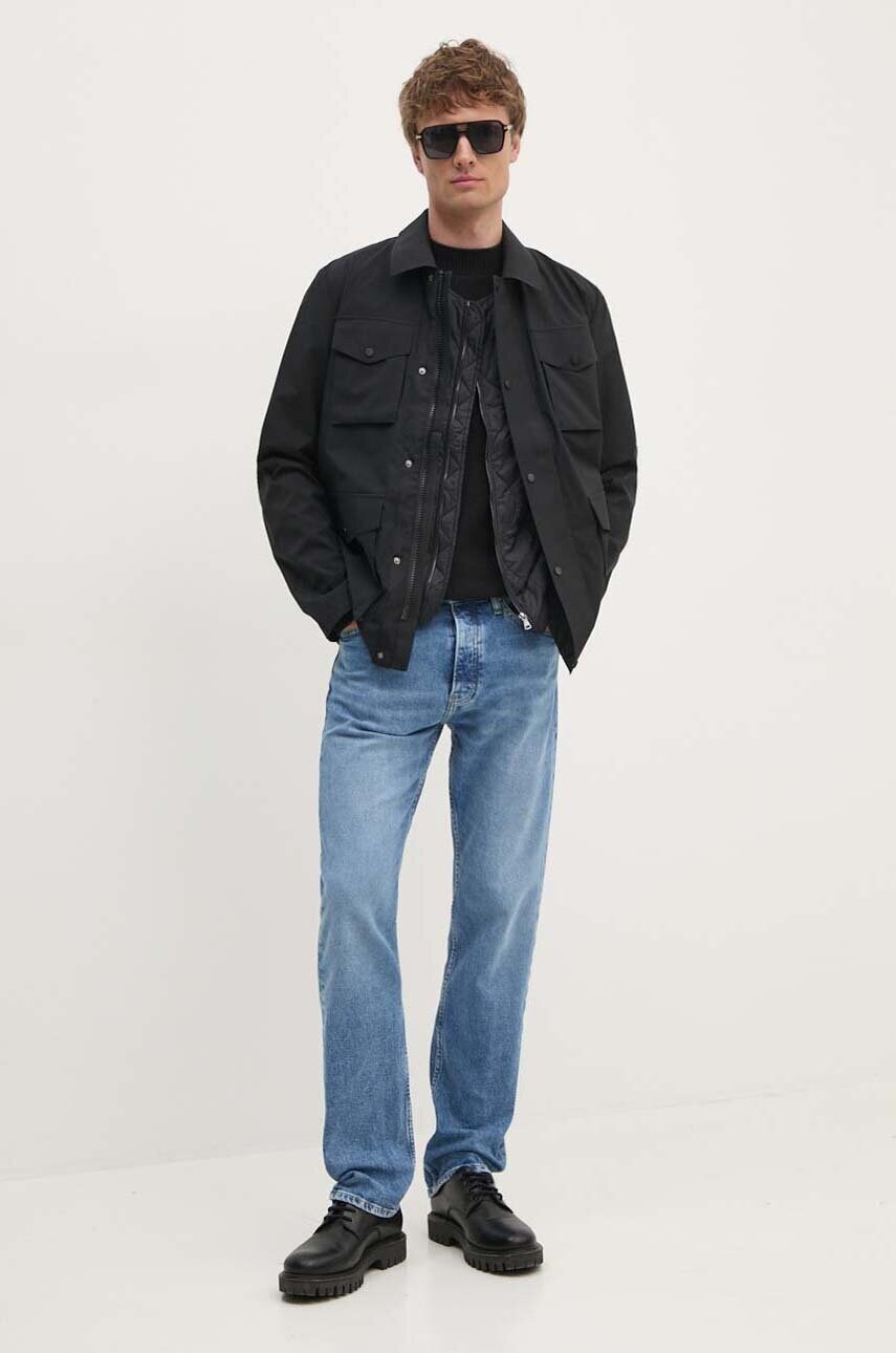 Куртка Sisley чоловіча колір чорний перехідна 22F3SN03C