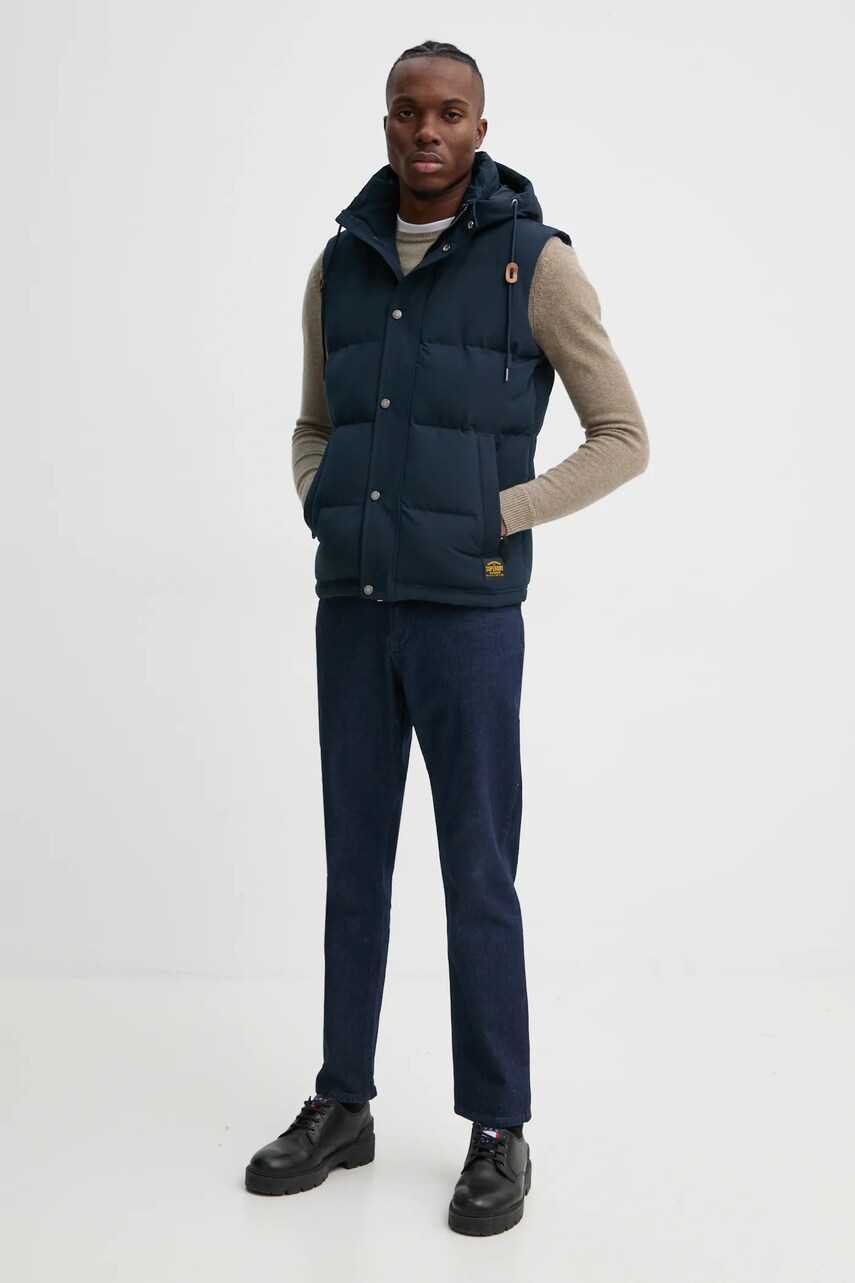 Безрукавка Superdry чоловіча колір синій зимова M5011708A-98T
