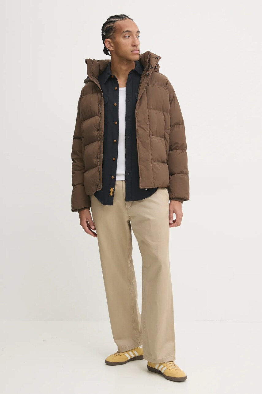 Куртка Superdry чоловіча колір коричневий зимова M5011976A-XUF