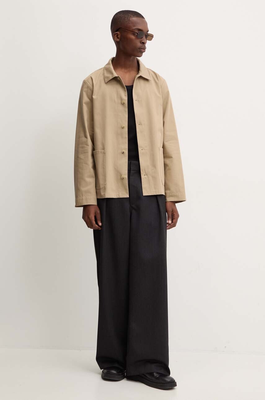 Куртка A.P.C. veste kerlouan logo чоловіча колір бежевий перехідна COGEW.H03205