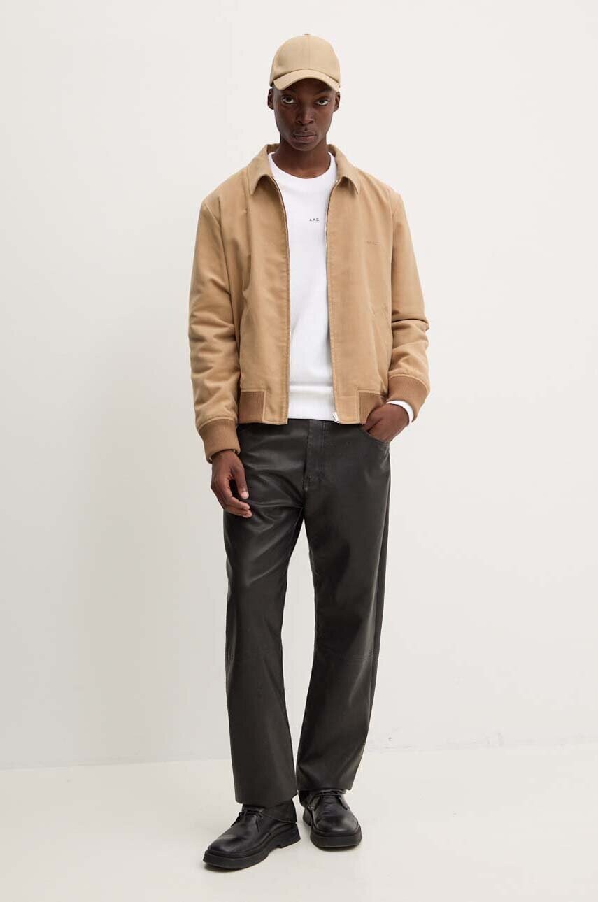 Бавовняна куртка A.P.C. blouson gilles колір бежевий перехідна COHAK.H02706