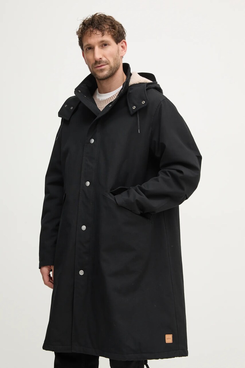 Куртка A.P.C. parka antonin чоловіча колір чорний перехідна COHCJ.M30202