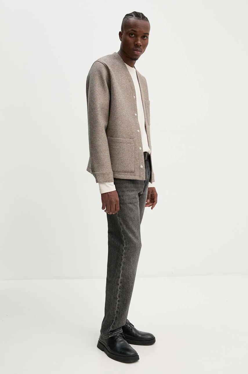 Куртка з домішкою вовни A.P.C. veste aurelien колір бежевий перехідна PSAFU.H22200