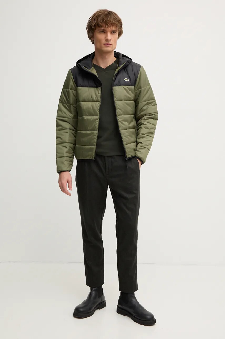 Куртка Lacoste чоловіча колір зелений перехідна BH6763