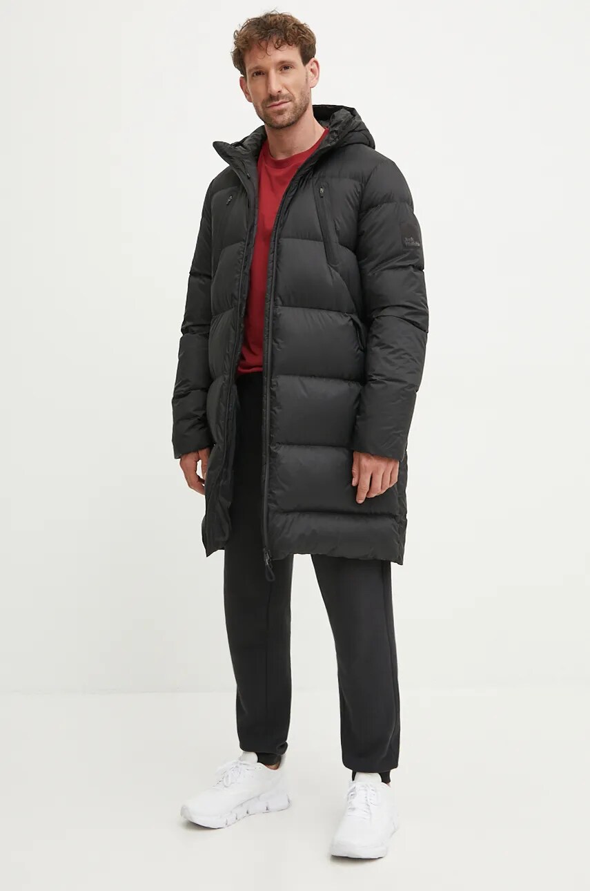 Пухова куртка Jack Wolfskin Wandermood чоловіча колір чорний зимова A60168