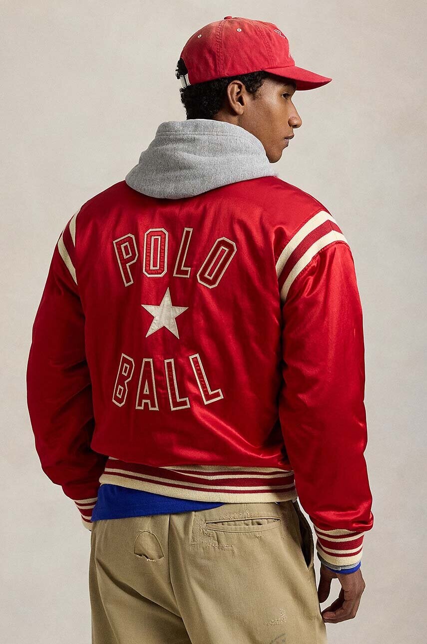 Куртка Polo Ralph Lauren Varsity Jacket чоловіча колір червоний перехідна 710949940