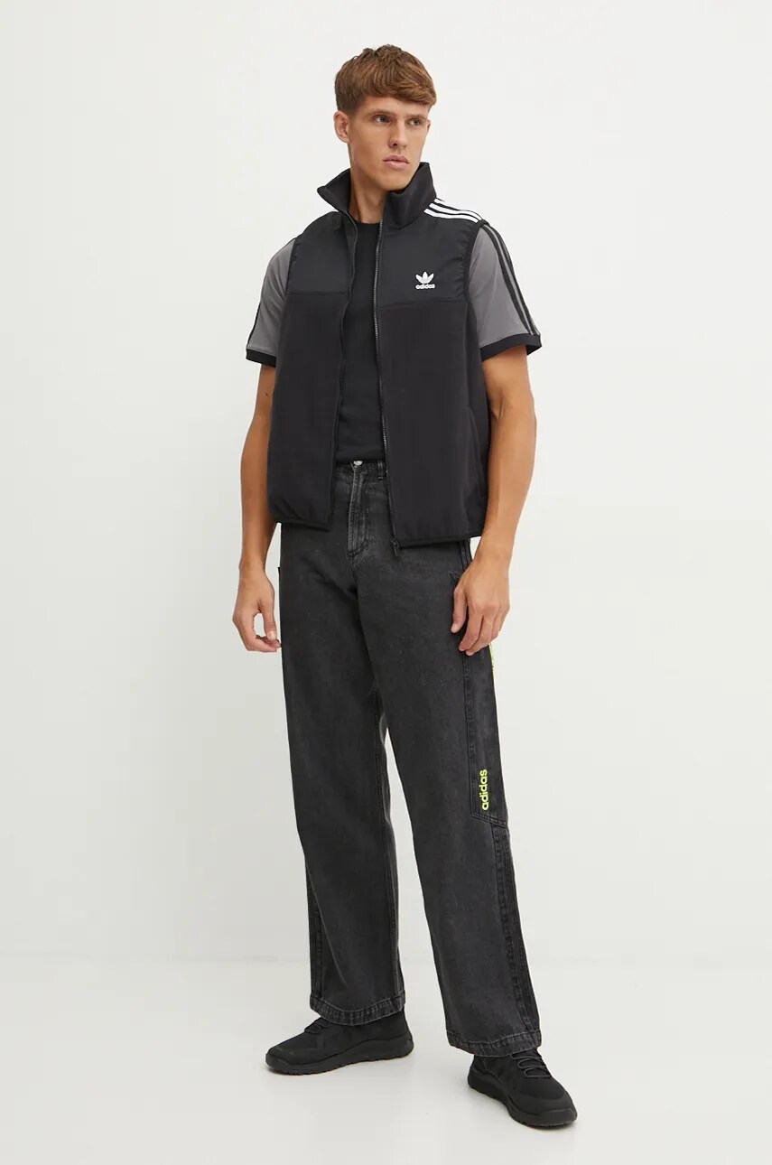 Безрукавка adidas Originals Fleece Vest чоловіча колір чорний перехідна IZ4799