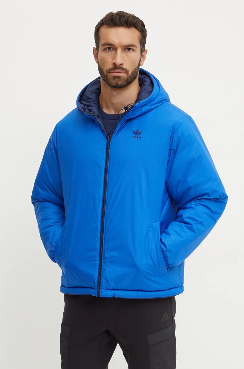 Двостороння куртка adidas Originals Adicolor Reversible Jacket чоловіча колір синій зимова JD9073