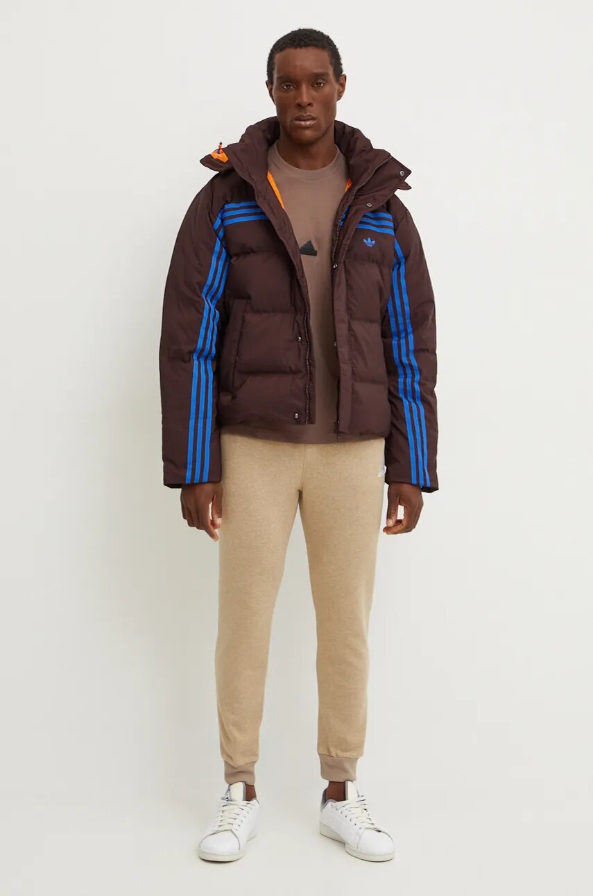 Пухова куртка adidas Originals Prem Puffer Jacket чоловіча колір коричневий зимова JL9556