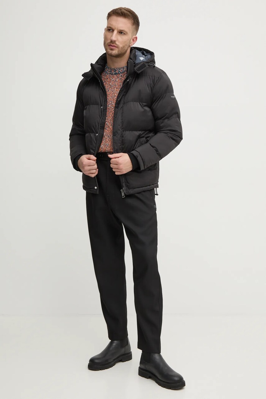 Куртка Guess чоловіча колір чорний зимова M4BL21.WGJ42