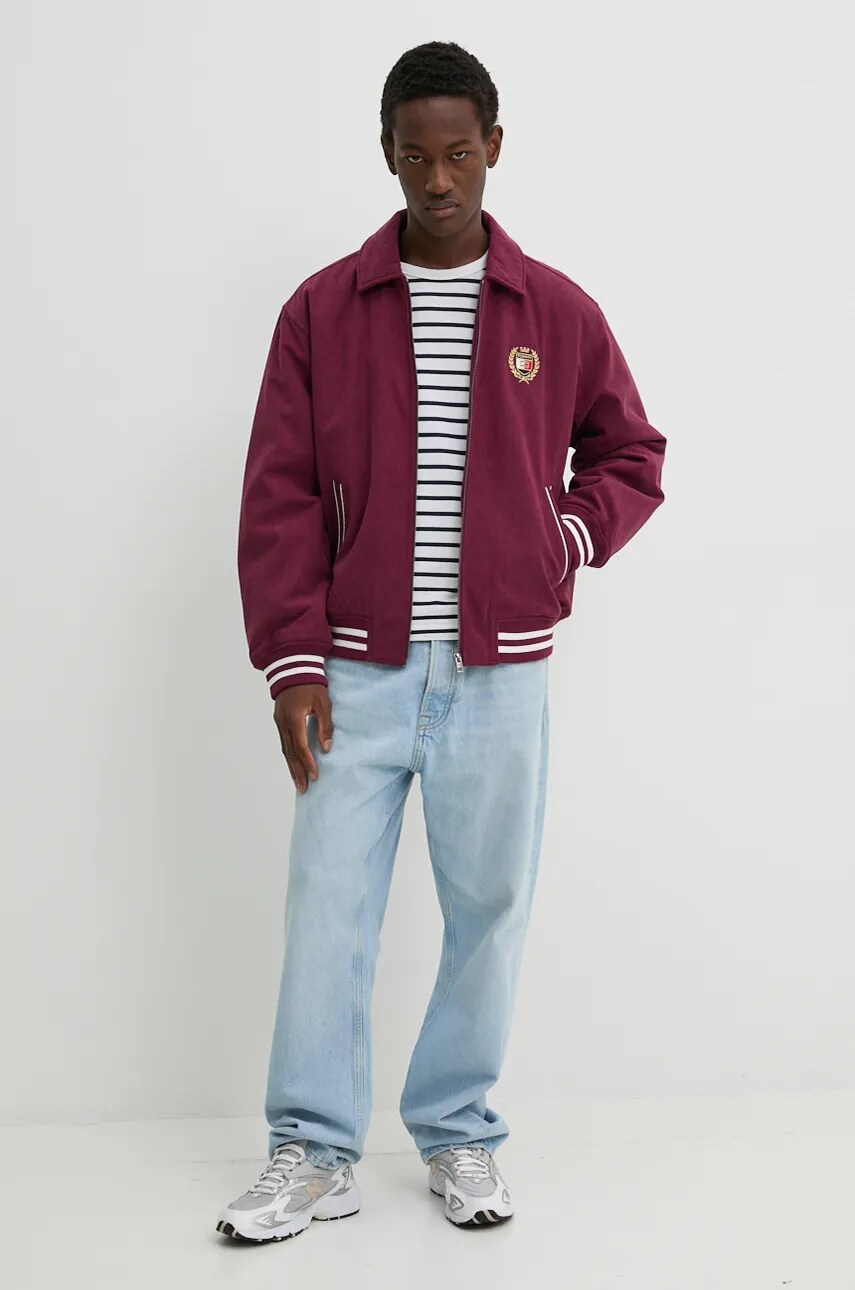 Куртка Tommy Jeans чоловіча колір бордовий перехідна DM0DM19626