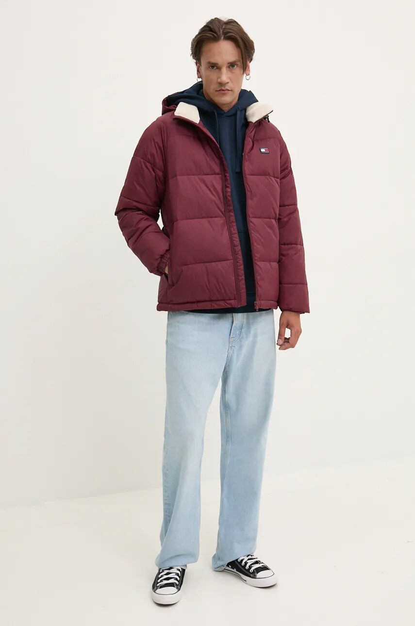 Куртка Tommy Jeans чоловіча колір бордовий зимова DM0DM20003