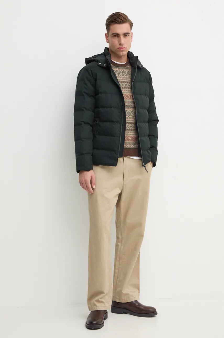 Пухова куртка Hackett London чоловіча колір зелений зимова HM403217