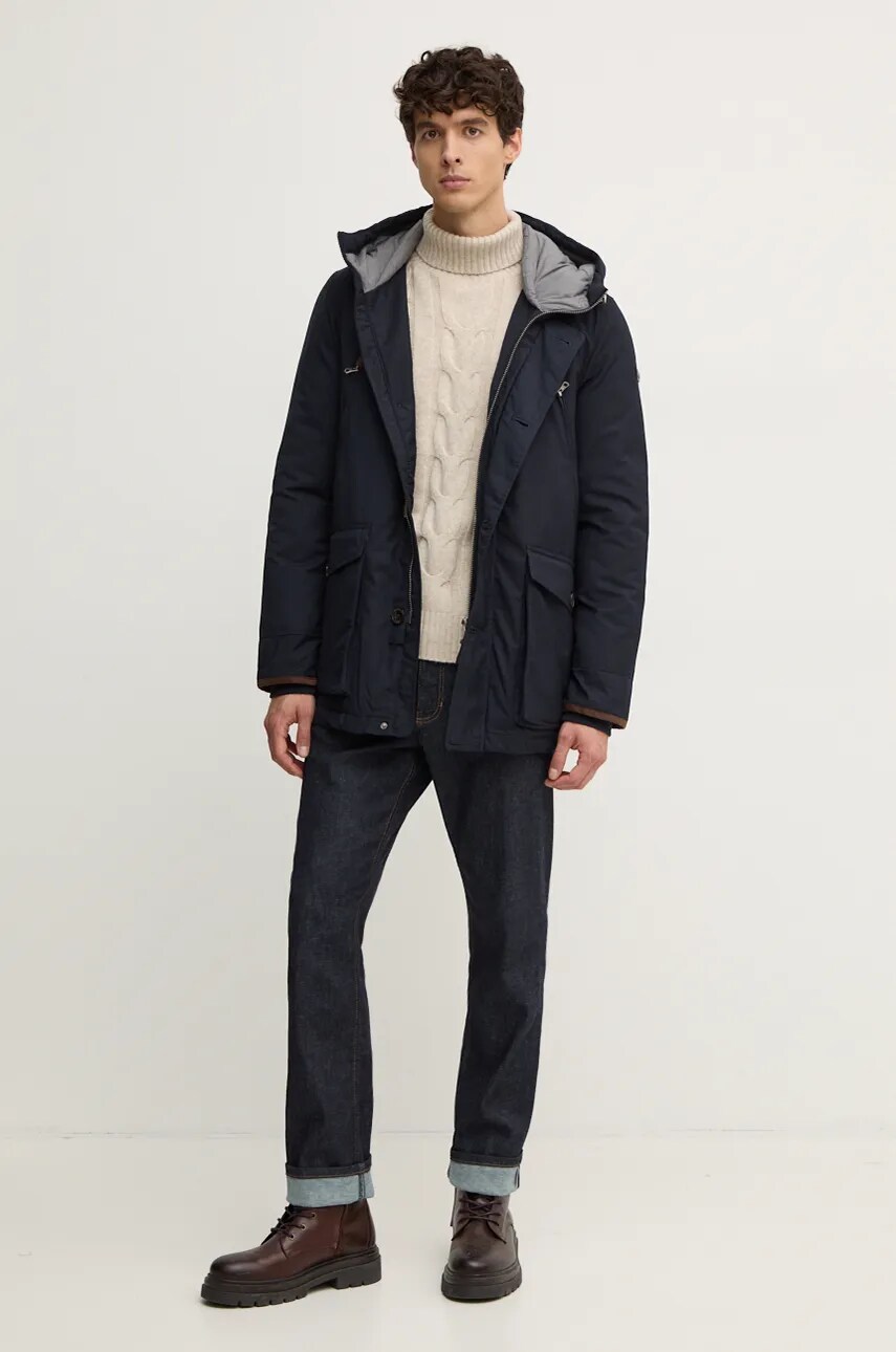 Парка Hackett London чоловіча колір синій зимова HM403226