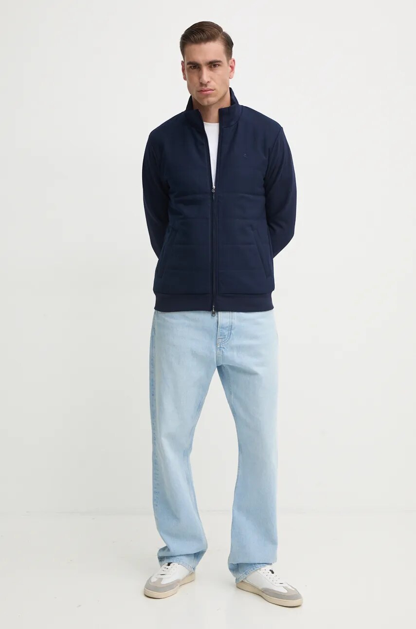 Купити Кофта Hackett London чоловіча колір синій однотонна HM581275 – головне зображення