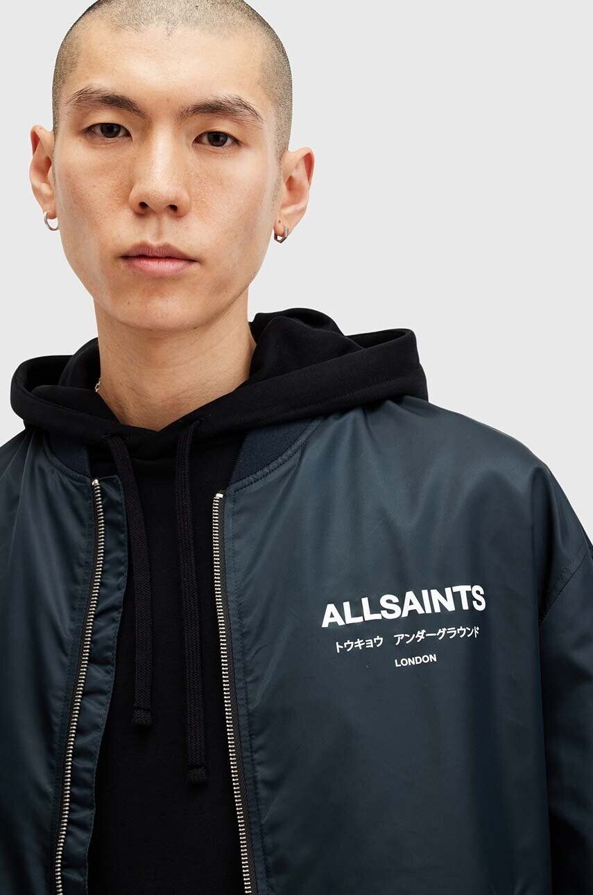 Куртка-бомбер AllSaints UNDERGROUND чоловічий колір синій перехідна M024OA