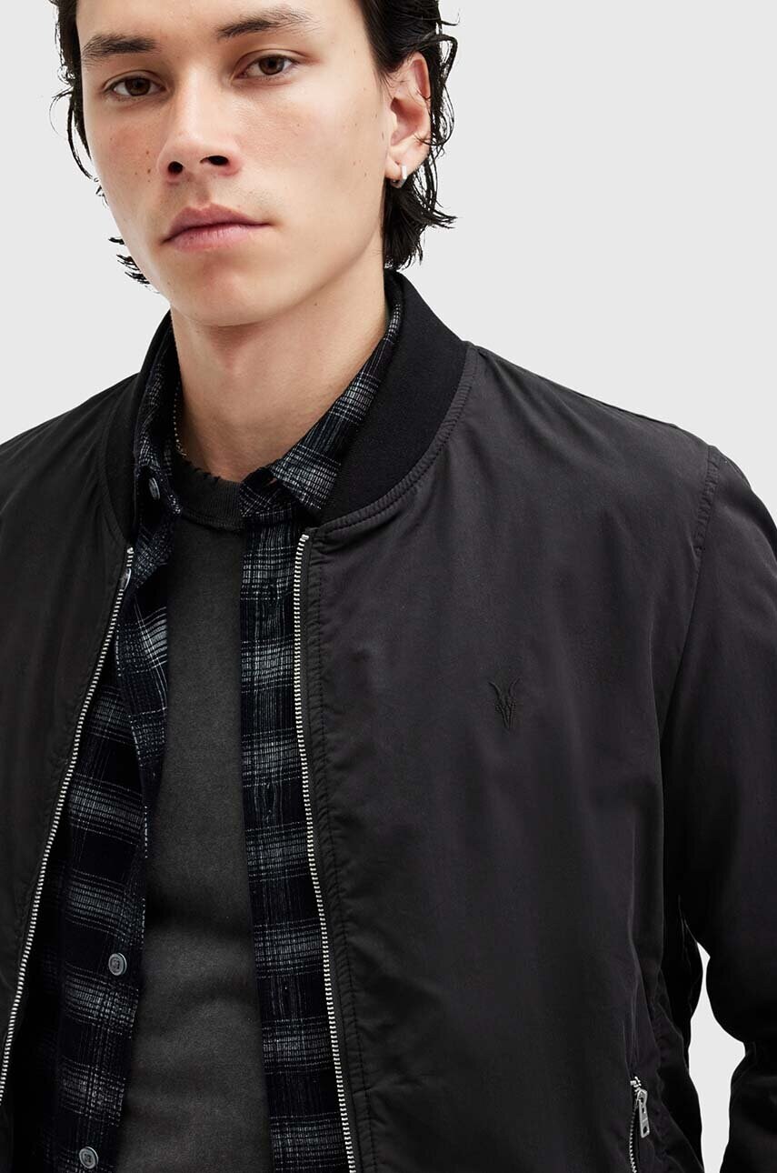 Куртка-бомбер AllSaints BASSETT чоловічий колір чорний перехідна M077OB