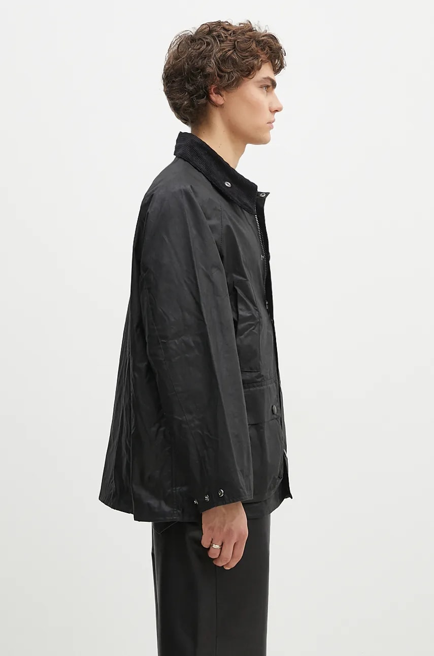 Вощена куртка Barbour OS Bedale Wax Jacket колір чорний перехідна oversize MWX1679