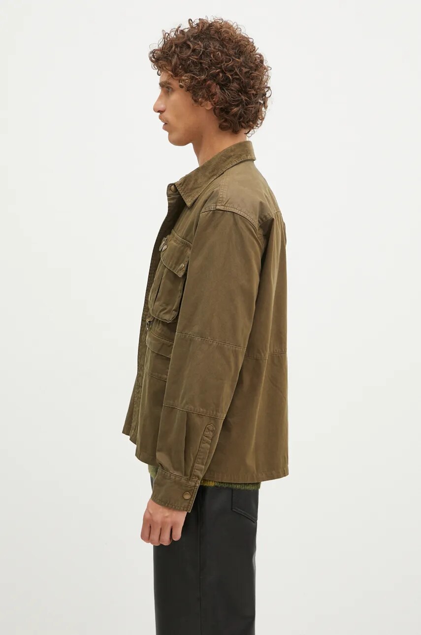 Куртка-сорочка Barbour Oakmoor OS Twill Overshirt колір зелений перехідна MOS0380