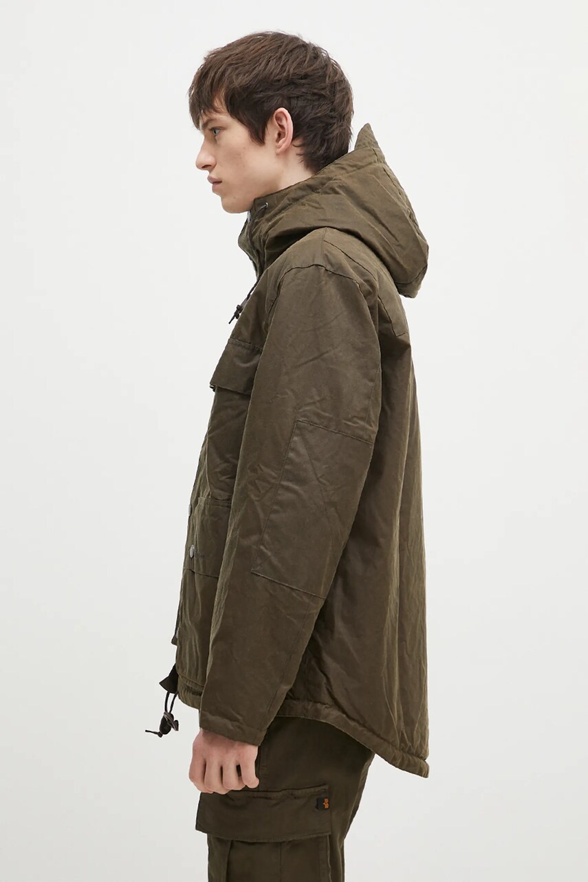 Куртка Barbour Re-Engineered Durham Wax Jacket чоловіча колір коричневий перехідна oversize MWX2332