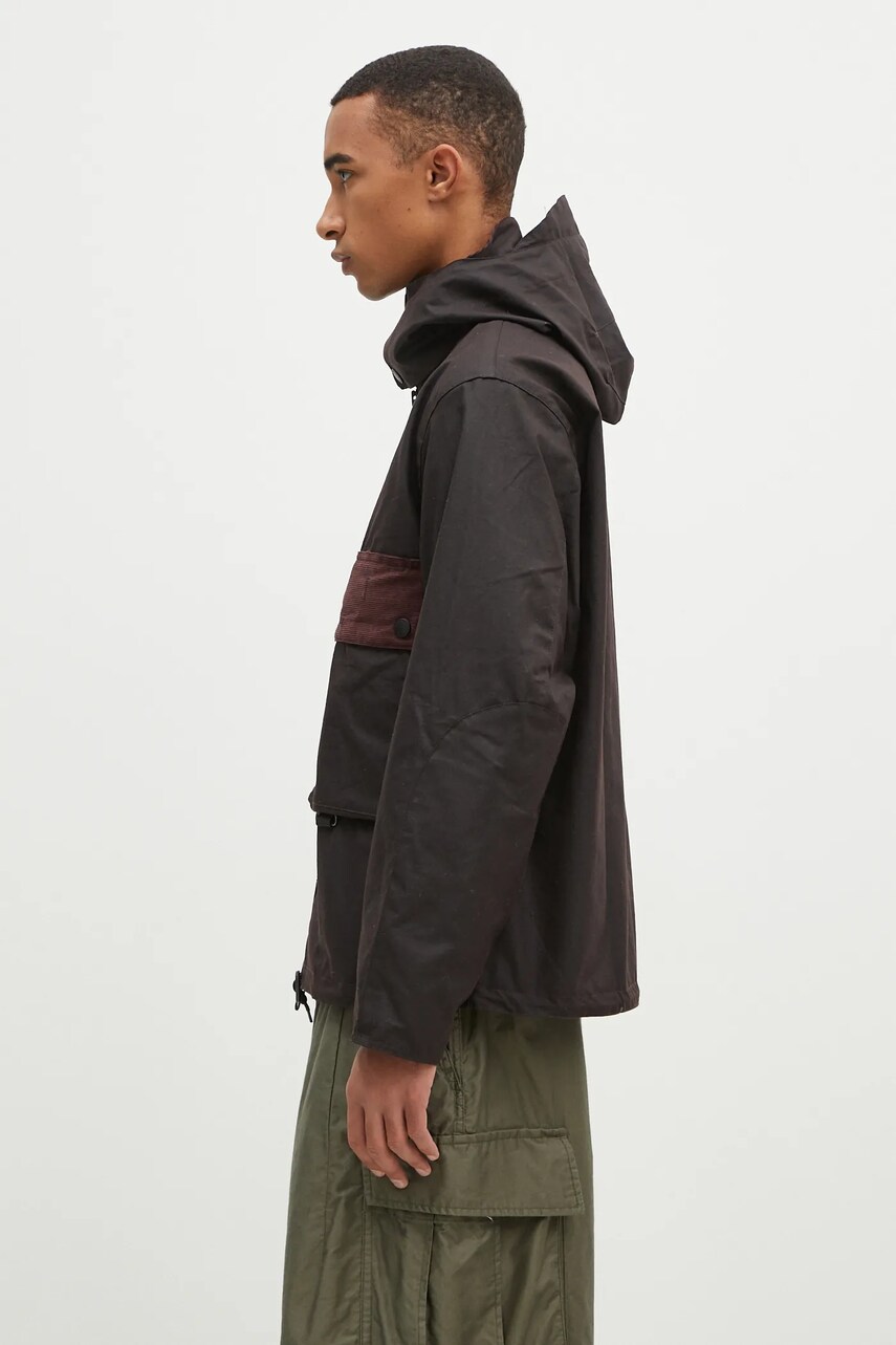 Бавовняна куртка Barbour Re-Engineered Spey Wax Jacket колір коричневий перехідна MWX2341