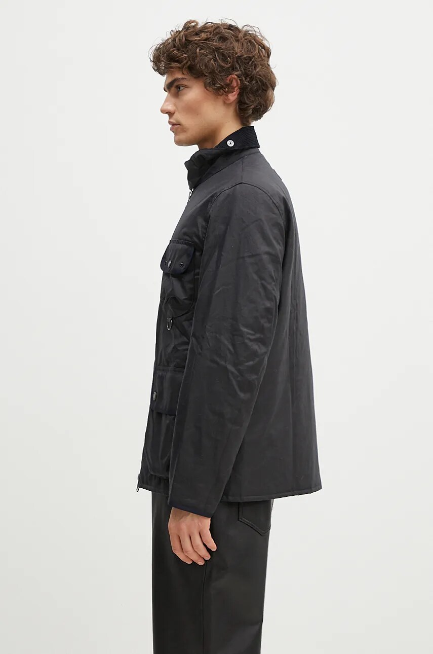 Куртка Barbour Angler Wax Jacket чоловіча колір чорний перехідна MWX2348