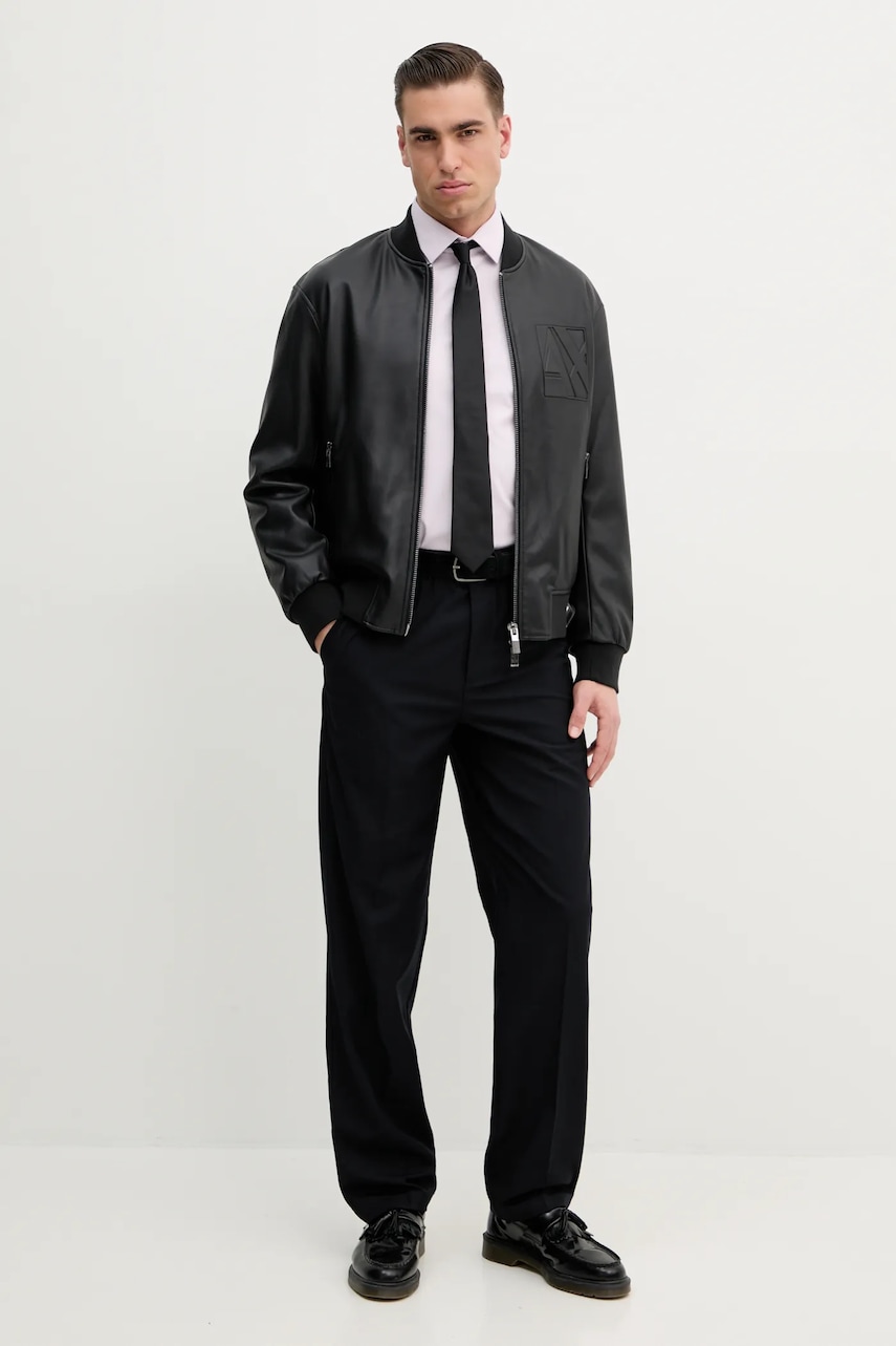 Куртка-бомбер Armani Exchange колір чорний перехідна 6DZB23 ZE1CZ