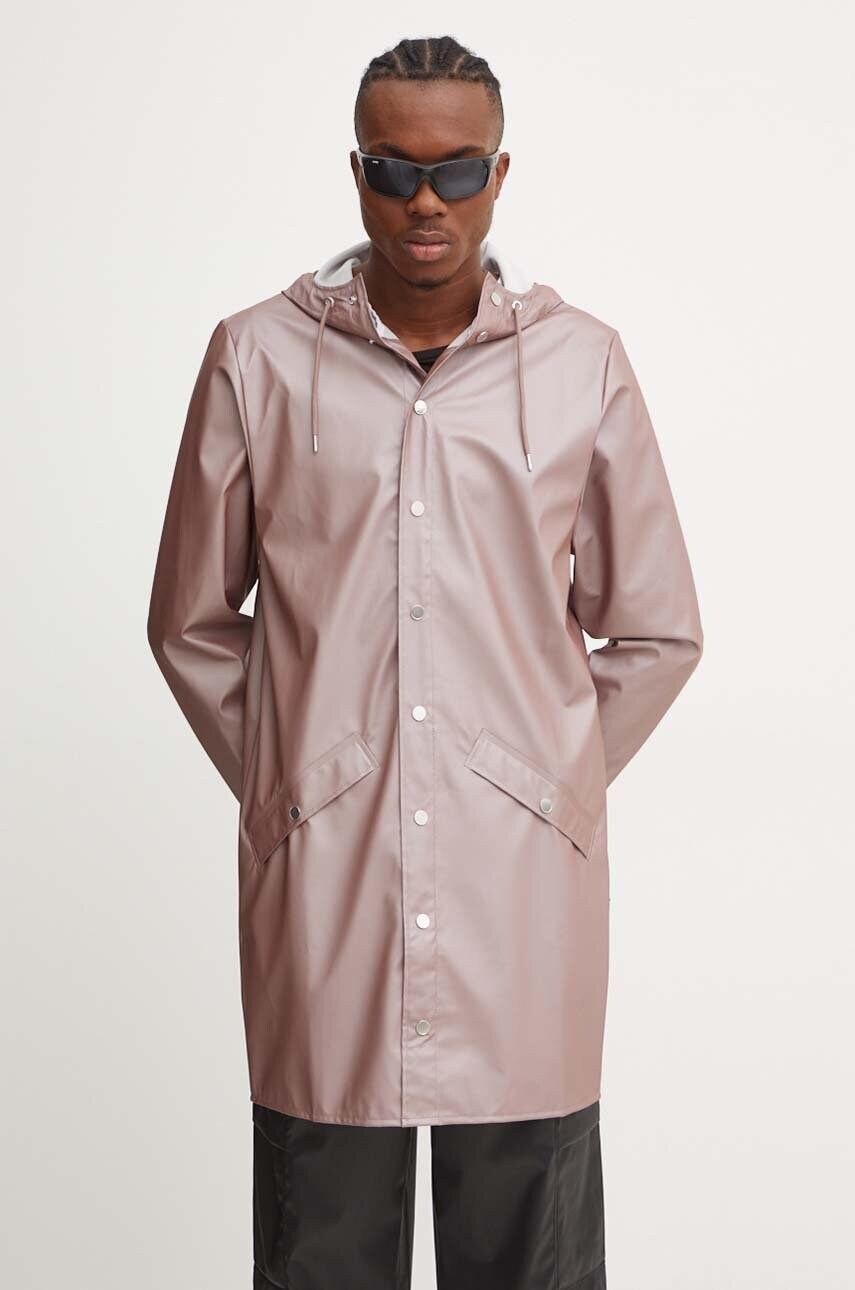 Дощовик Rains Long Jacket W3 колір фіолетовий перехідна 12020-37