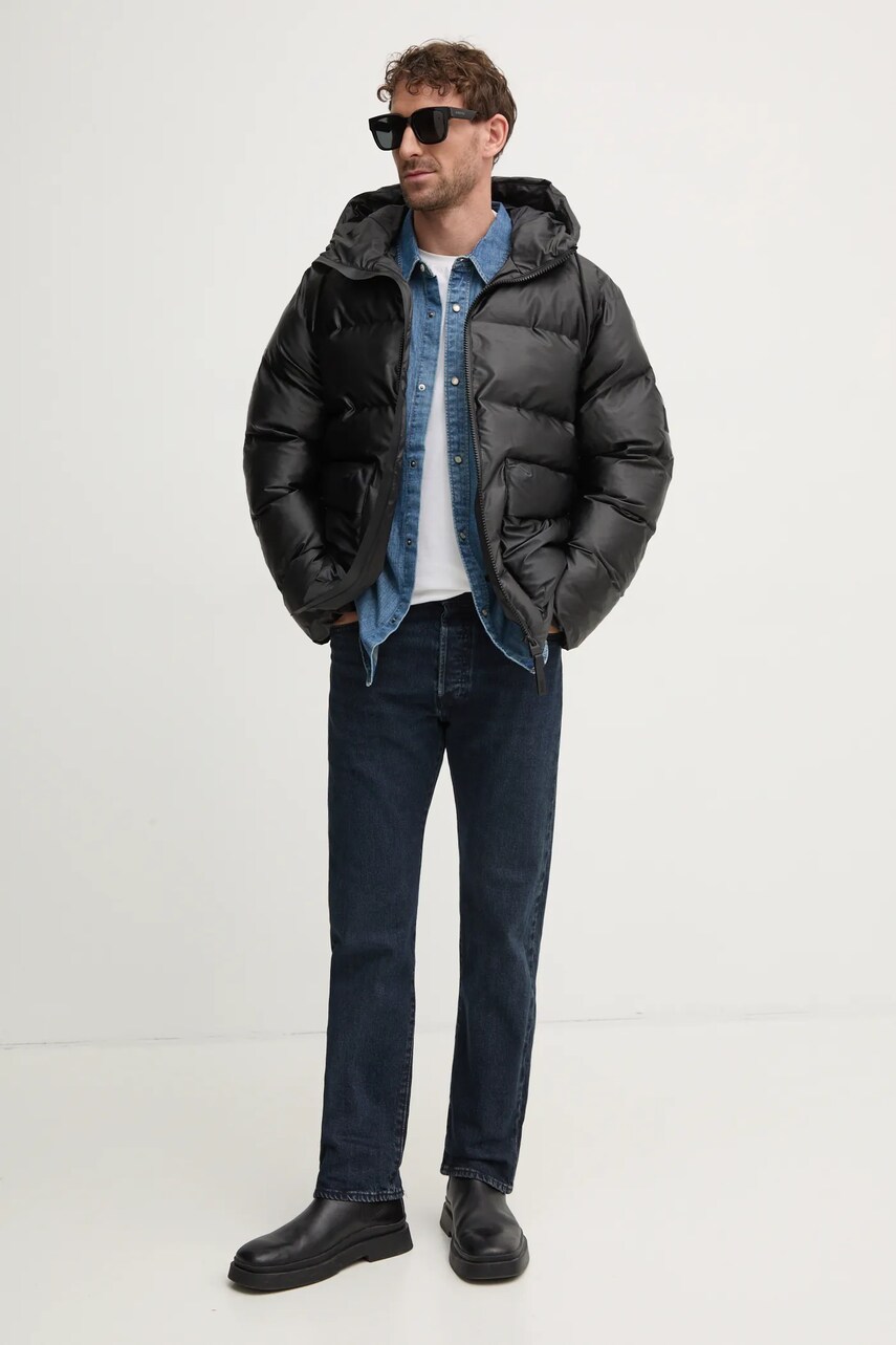 Куртка Rains Alta Puffer Cargo Jacket W3T3 колір чорний зимова 15350-84